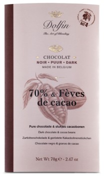 Zartbitterschololade 70% Kakao mit gerösteten Kakaobohnenstücke